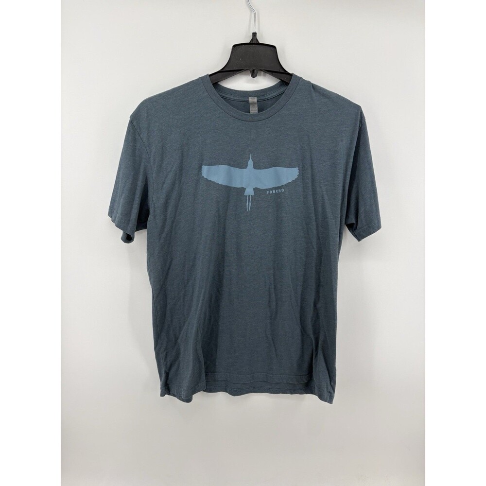 Poncho Outdoors T Shirt Gray/Blue Sandhill Glider Graphic Short Sleeve Mens XL